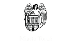 Black and white drawing of an angel with wings standing behind a stone wall with three towers and an arched doorway.