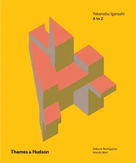 Book cover titled Takenobu Igarashi: A to Z, featuring an abstract geometric illustration on a yellow background.