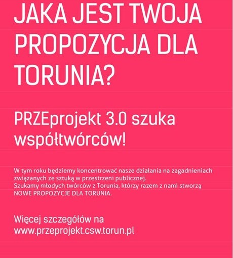Plakat akcji PRZEprojekt 3.0 szuka współtwórców