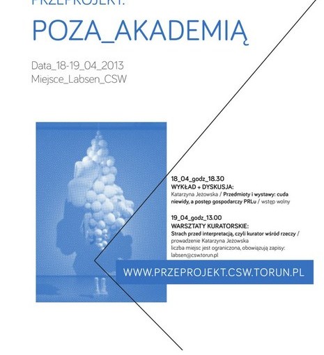Plakat warsztatów i wykładu Katarzyny Jeżowskiej