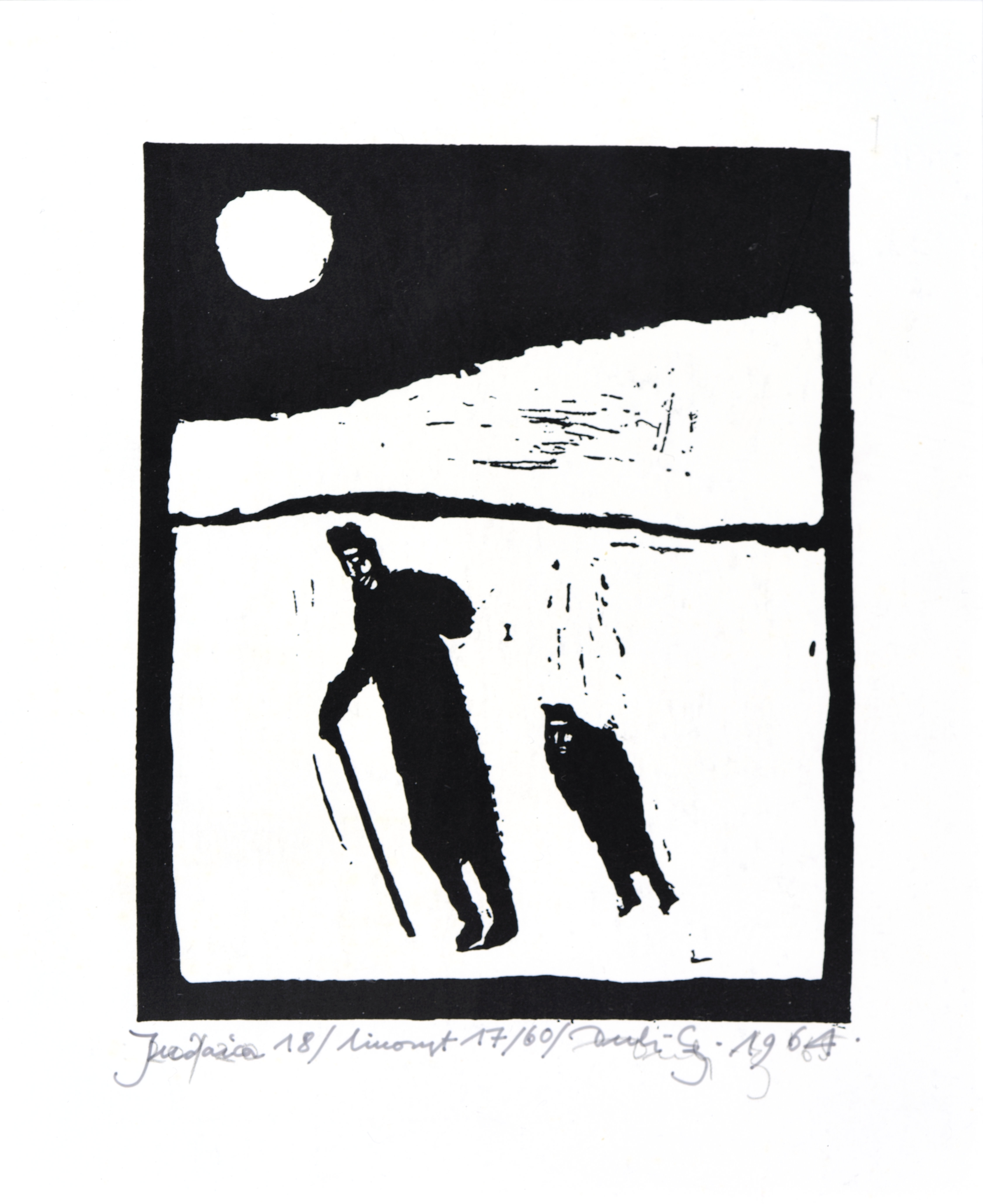 Judaika 18, 1964, linoryt / linocut, 15 × 18 cm