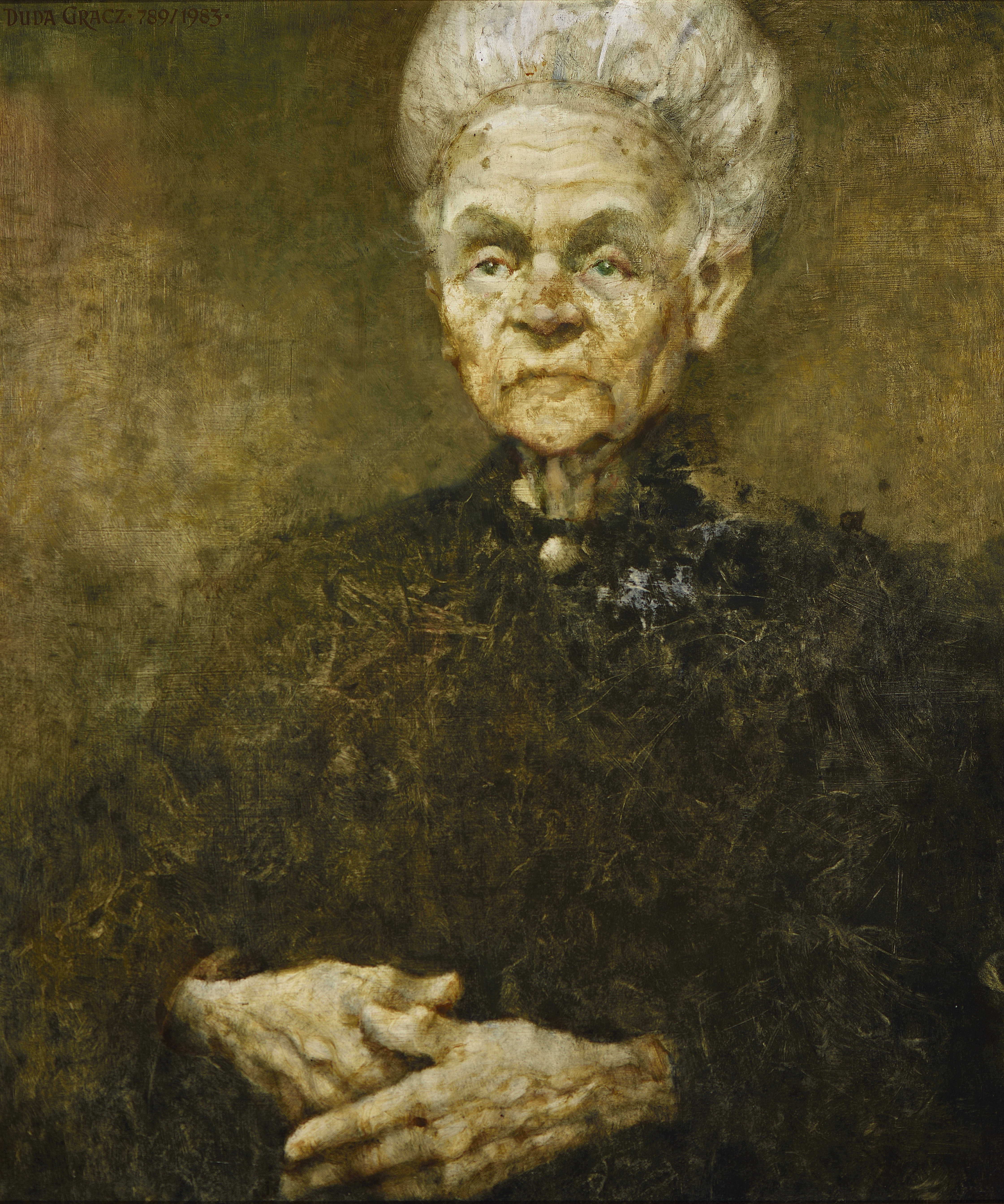 Portret matki / Portrait of Mother, 1983, olej na płycie pilśniowej / oil on fibreboard, 50 × 59,5 cm