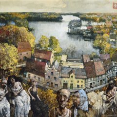 Obraz 2370 (Łagów – Parnas) / Painting 2370 (Łagów – Parnassus), 1998, olej na płycie pilśniowej / oil on fibreboard, 97,5 × 90 cm