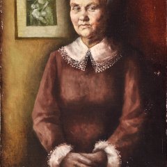 Portret Mamy / Portrait of Mom, 1968, olej na płótnie / oil on canvas, 42 × 65,5 cm
